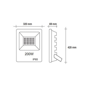 Vivida floodled 200w 4000k ip65 420*320*69mm
